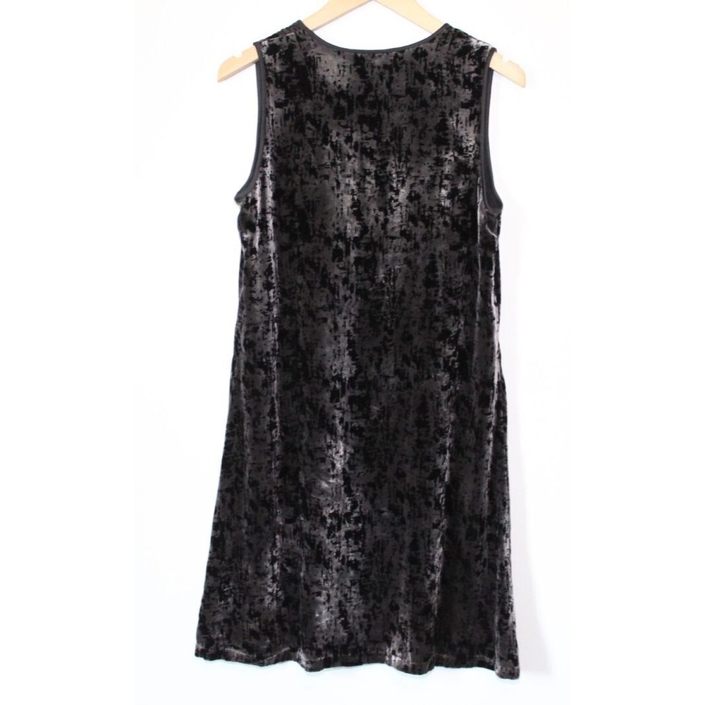 Eileen Fisher Sleeveless Crushed Velvet Dress Black Grunge Witchy Whimsigoth XS - Picture 7 of 12